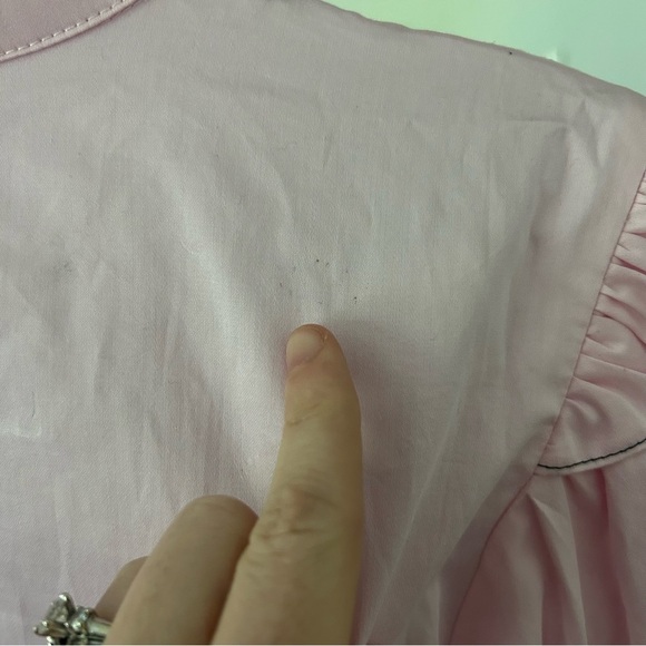 NWT lug von siga GARDENIA TOP ruffle collar preppy pink floral - Picture 7 of 8